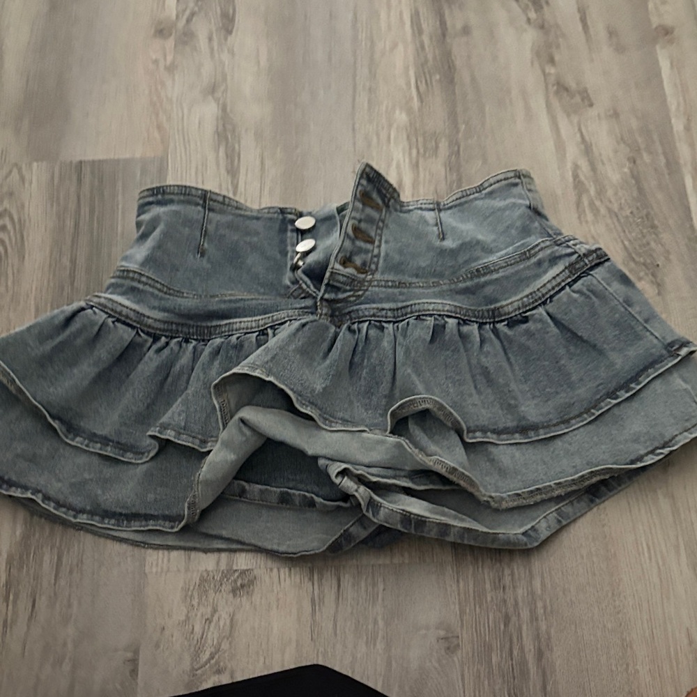 Denim Ruffle Skirt for women